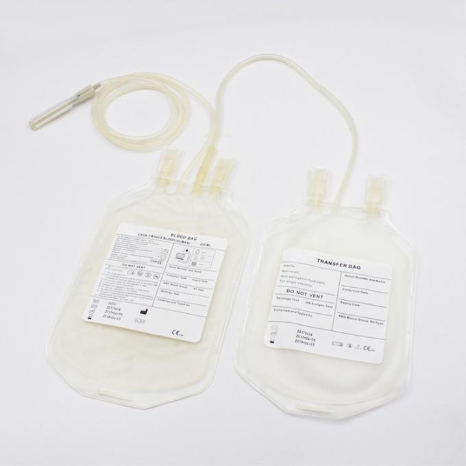 Medical Blood Collection Bags , Transparent Empty Triple Blood Bag