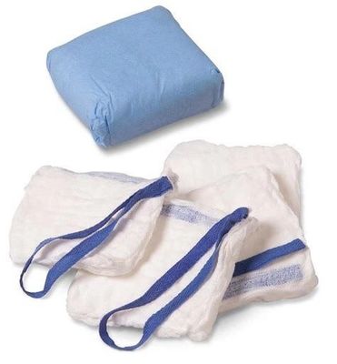 Pre Washed Cotton Laparotomy Gauze With Blue Loop