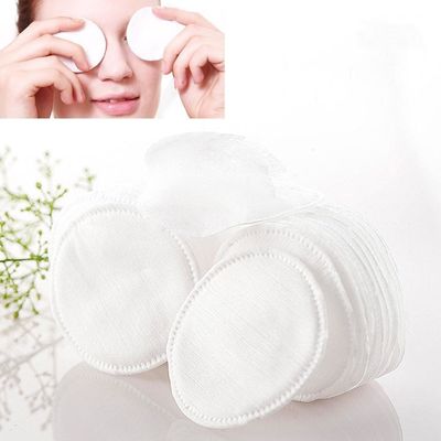 Pure White Soft Organic Cotton Face Pads High Absorption For Cosmetic Use